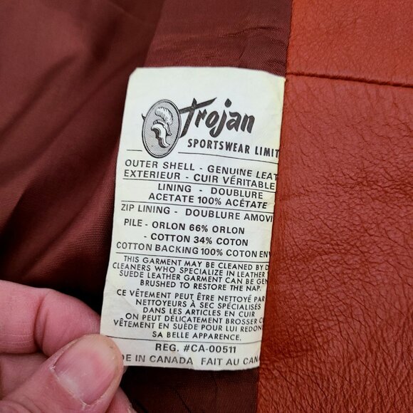 Vintage 1980s 1990s Trojan Fine Leather Sportswear Toronto caramel brown coat. - Picture 5 of 11